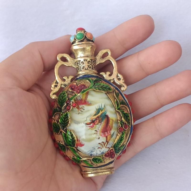 Vintage Collectible Bottles - Glow in Dark Dragon Snuff Bottle