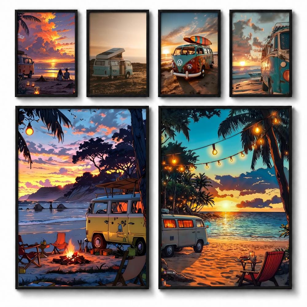 Vintage Collectible Posters - Vintage Car 80s Retro Collection Poster
