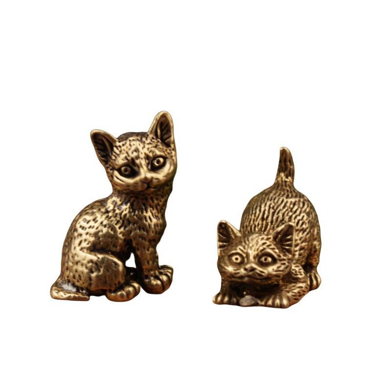 Small Brass Cat Figurine With  - огляд і ціна Vintage Collectibles Store