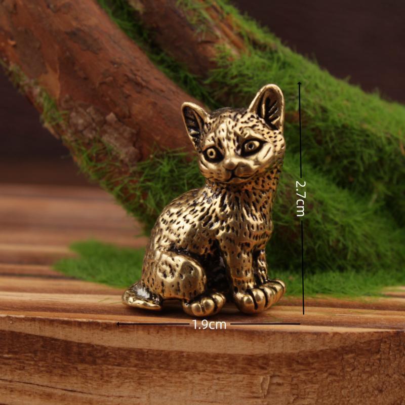 Small Brass Cat Figurine With  - огляд і ціна Vintage Collectibles Store
