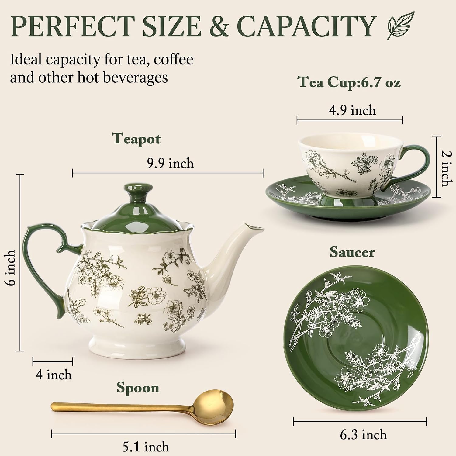13-Piece Vintage Green Floral  - огляд і ціна Vintage Collectible Spoons